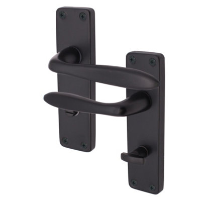 EAI - Victorian Lever Bathroom Handle for Internal Doors Sassari Pattern - 155 x 41mm - Matt Black Price Comparisons | Compare The Build