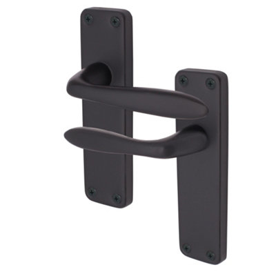 EAI - Victorian Lever Latch Handle for Internal Doors Sassari Pattern - 155 x 41mm - Black