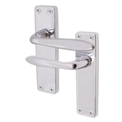 EAI - Victorian Lever Latch Handle for Internal Doors Sassari Pattern - 155 x 41mm - Polished Chrome