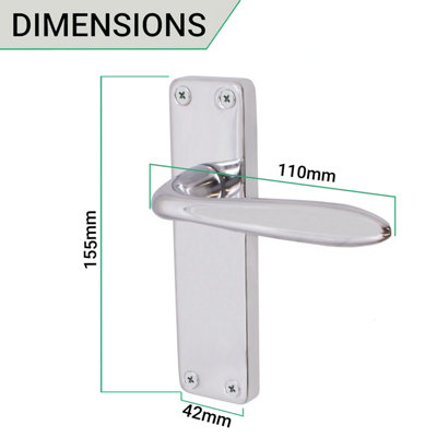 EAI - Victorian Lever Latch Handle for Internal Doors Sassari Pattern - 155 x 41mm - Polished Chrome