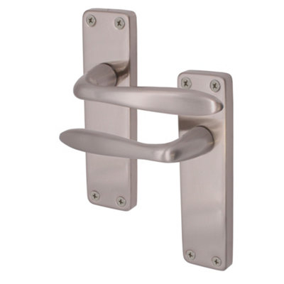 EAI - Victorian Lever Latch Handle for Internal Doors Sassari Pattern - 155 x 41mm - Satin Nickel