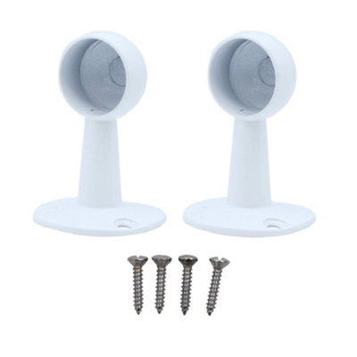 EAI - Wardrobe Rail - Drop End Bracket - Suit 25mm Diameter Rail - White - Pack of 2
