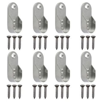 EAI - Wardrobe Rail - End Socket - Suit 32 x 16mmn Oval Rail - Polished Chrome - Pack of 4