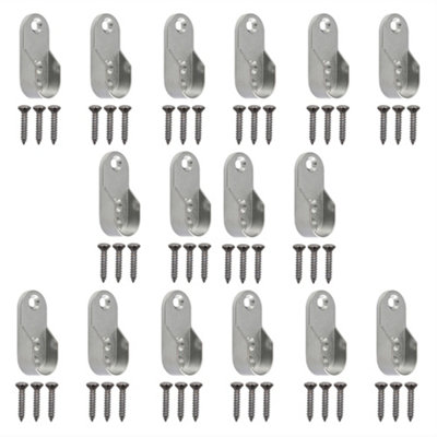 EAI - Wardrobe Rail - End Socket - Suit 32 x 16mmn Oval Rail - Polished Chrome - Pack of 8