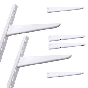 EAI - White Twin Slot 3 Shelf Kit - 6 x Brackets & 2 x Uprights For 300mm Shelves