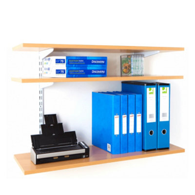 EAI - White Twin Slot 3 Shelf Kit Pack - Includes 6 x Brackets & 2 x Uprights For 300mm Shelves