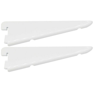 EAI White Twin Slot Brackets 370mm - Pack of 2 - 32mm Twin Slot Adjustable Wall Shelving