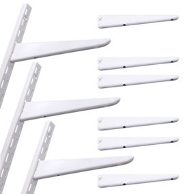 EAI - White Twin Slot Shelving Kit Pack - 9 x Brackets & 3 x Uprights For 300mm Shelves