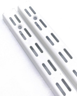 EAI White Twin Slot Uprights 710mm - Pack of 2 - 32mm Twin Slot Adjustable Wall Shelving