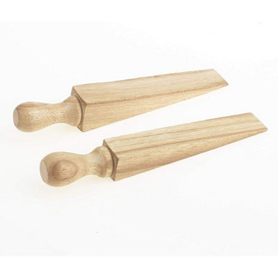 EAI Wooden Door Wedge Stopper Traditional Victorian Pattern - 140mm - Pack of 2 - Holds Open Holds Shut