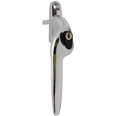 EAI Yale Quartus Cranked Espagnolette Window Handle Left Hung - 40mm Spindle - Polished Chrome