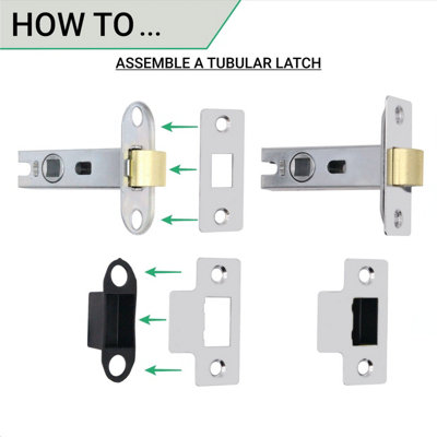 EAI - Zeno Lever on Backplate Latch Kit / Pack - 66mm Latch - 76mm Hinges - Polished Chrome