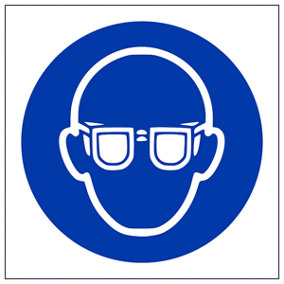 Ear Protection Logo PPE Mandatory Sign - Adhesive Vinyl 200x200mm (x3)