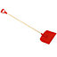 EarlyGrow 1.6m Snow Shovel with 42.5cm Wide Scoop and D Handle - Red
