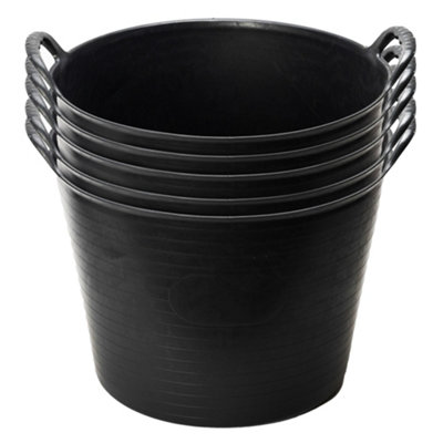 EarlyGrow 42L Flexi Tub - Black - Pack of 5
