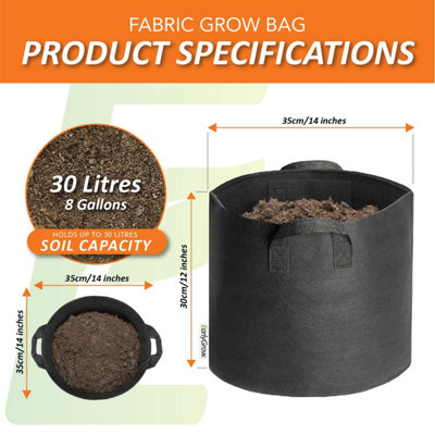 8-Pack Black Fabric Grow Pots – Breathable Plant Bags With Handles For Smart Gardening 6 thumbnail image