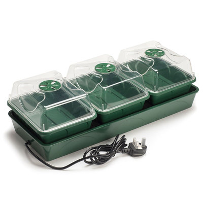 EarlyGrow Heated 3-Bay Windowsill Self-Watering Propagator