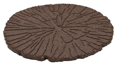 Earth brown Single size Cracked log Stepping stone - Pack of 2 - 3