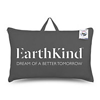 EarthKind Eco friendly Synthetic Pillow 2 Pack Medium Support Back Sleeper Recycled Polyester Soft Cover 48x74cm