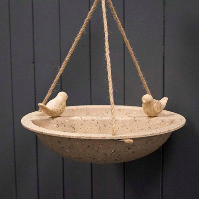 Earthy Sustainable Coffee Hanging Birdbath/Feeder