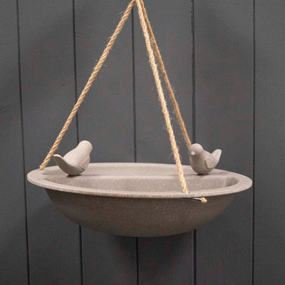 Earthy Sustainable Straw Hanging Birdbath/Feeder