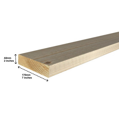 Eased Edge C16 Grade Timber Joists Kiln Dried 44x170mm Untreated Length of 100cm