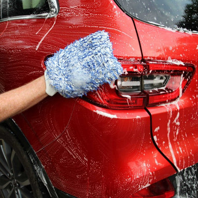 Easigear Car Washing Glove Microfiber Sponge Clean Dust Scrub Polish Glove 2pcs - 5