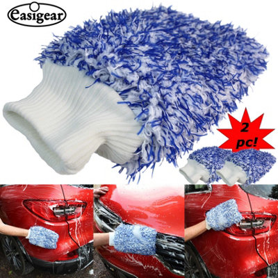 Easigear Car Washing Glove Microfiber Sponge Clean Dust Scrub Polish Glove 2pcs - 9