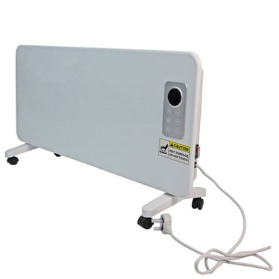 Easigear Electric Panel Heater 2000W Portable Slim Radiator Timer  Thermostat Wall Mounted | DIY at Bu0026Q