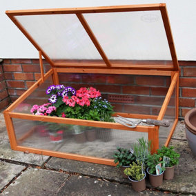 Easigear Wooden Cold Frame - Mini Green Grow House for Garden Plants Vegetables Seeds