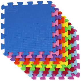 Easimat 18 piece EVA Interlocking Large Coloured Play Mat Soft Foam Tiles Child Kids Jigsaw