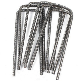 Easipet 50pcs U Pins Steel Pegs Metal Turf Reinforcement for Grass Protection Mesh