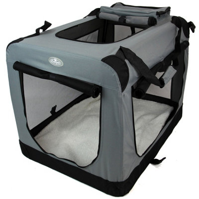 Easipet Fabric Pet Carrier Grey XL DIY at B&Q