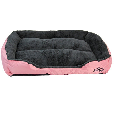 Easipet Faux Fur Pet Bed Pink/Grey XL DIY at B&Q
