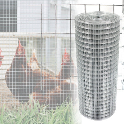 Easipet Galvanised Welded Wire Mesh 1"x1" Fence for Aviary/Rabbit Hutch Chicken Run Coop 1in x 1in x 36in x 15m (19g)