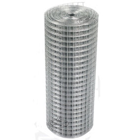 Easipet Galvanised Welded Wire Mesh Fence for Aviary Rabbit Hutch Chicken Run Coop 1in x 1in x 24in x 15m (19g)