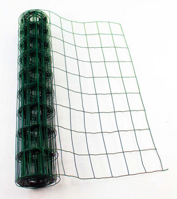 Easipet PVC Coated Wire Mesh Fencing Green Galvanised Garden Fence 120cm x 10m