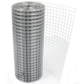 Easipet Welded Wire Mesh 1"x 1"x 48in x 30m galvanised (19g) Galvanised Fence for Rabbit Hutch, Chicken Coop