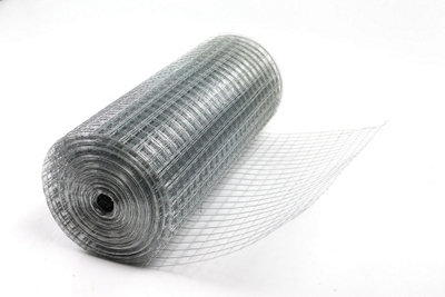 Easipet Welded Wire Mesh 1"x1" x 48in x 15m Galvanised Fence Rabbit Hutch / Chicken Run Coop (19g)
