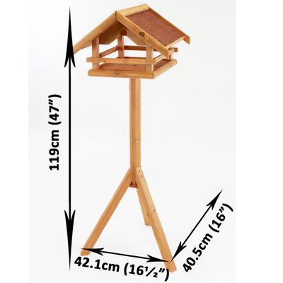 Easipet Wooden Bird Table Feeder for Garden - 8