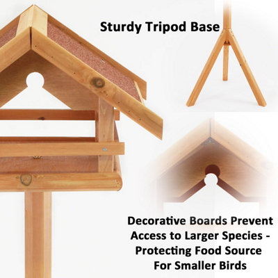 Easipet Wooden Bird Table Feeder for Garden - 9