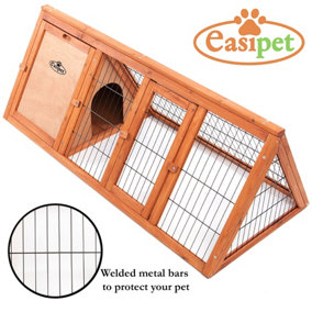 Easipet Wooden Hutch for Rabbit Guinea Pig 46in Wood Pet Ferret Coop Outdoor House Apex Run