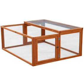 Easipet Wooden Run/Hutch for Rabbit Guinea Pig Chicken Duck Ferret Puppy Pet Enclosure with Roof