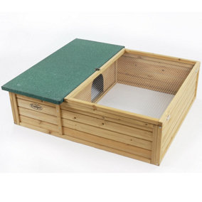 Easipet Wooden Small Pet House for Hedgehog/Tortoise/Guinea Pig Hide Shelter with Run