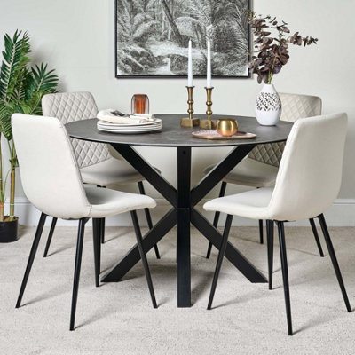 Eastcote Round Dining Table - Black | DIY at B&Q