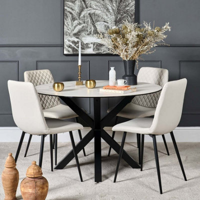 Eastcote Round Dining Table - White | DIY at B&Q