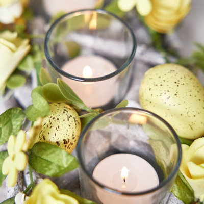 Easter Candle Holder Triple Tea Light Votive Candle Lantern Floral Spring Dining Table Centrepiece Decor