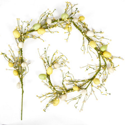 Easter Garland 180cm Easter Egg & Flower Bud Decorative Spring Yellow Garland Dining Table Centrepiece Decoration