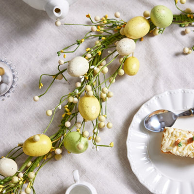 Easter Garland 180cm Easter Egg & Flower Bud Decorative Spring Yellow Garland Dining Table Centrepiece Decoration - 3