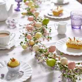 Easter Garland Easter Egg & Flower Bud Decorative Spring Pink Garland Dining Table Centrepiece Decoration - 180cm